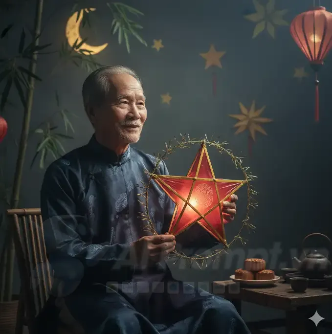 Chia sẻ Prompt Ảnh: Chân dung nghệ thuật Tết Trung Thu của người lớn tuổi Việt Nam