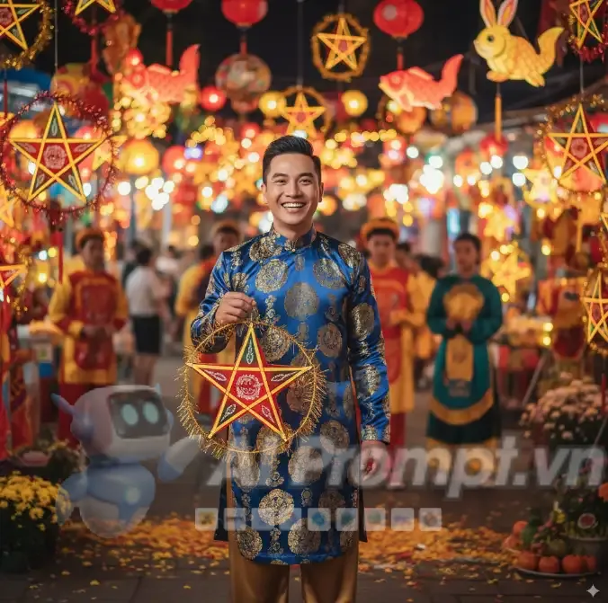 Phân tích Prompt Ảnh: Chân dung người đàn ông Việt Nam trong Lễ hội Trung thu