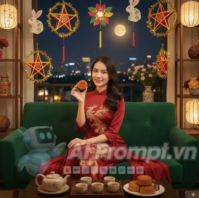 Phân tích Prompt Ảnh: Nữ người mẫu châu Á trong Lễ Trung Thu tại Việt Nam