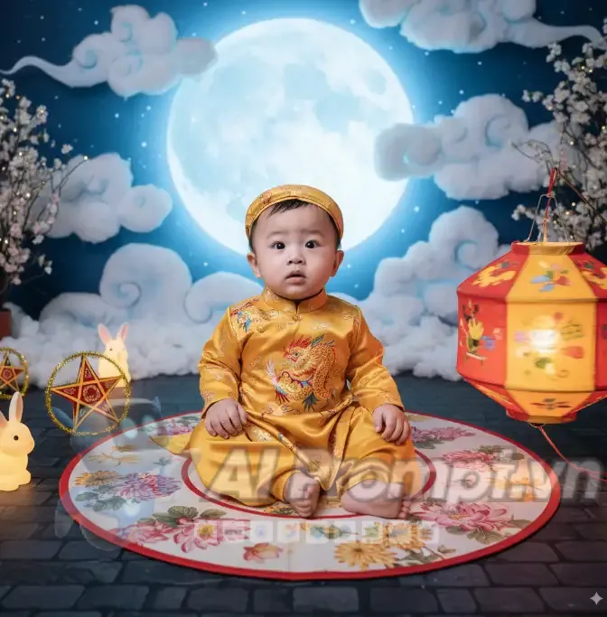 Phân tích Prompt Ảnh: Bé trai Tết Trung Thu tại Studio