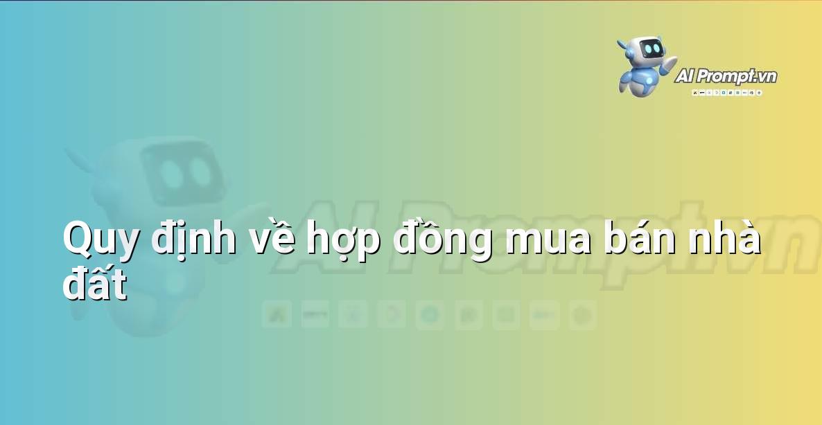 Prompt: Quy định về hợp đồng mua bán nhà đất – Hỗ trợ Tư pháp & Pháp lý – AI Pháp lý & Hành chính
