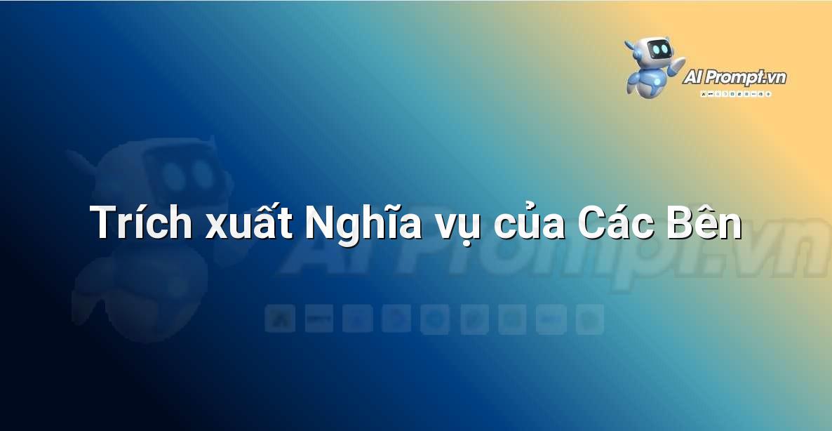Prompt: Trích xuất Nghĩa vụ của Các Bên – Phân tích Hợp đồng Thông minh – AI Pháp lý & Hành chính