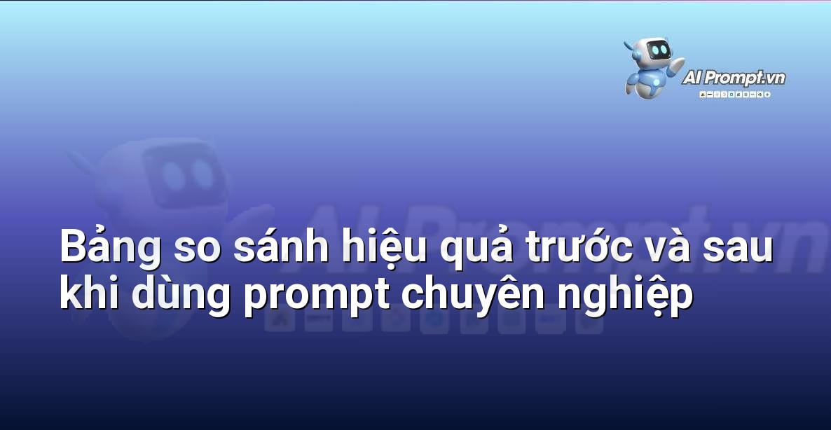 Biểu đồ so sánh hiển thị sự gia tăng về chất lượng và hiệu quả khi sử dụng prompt chuyên nghiệp