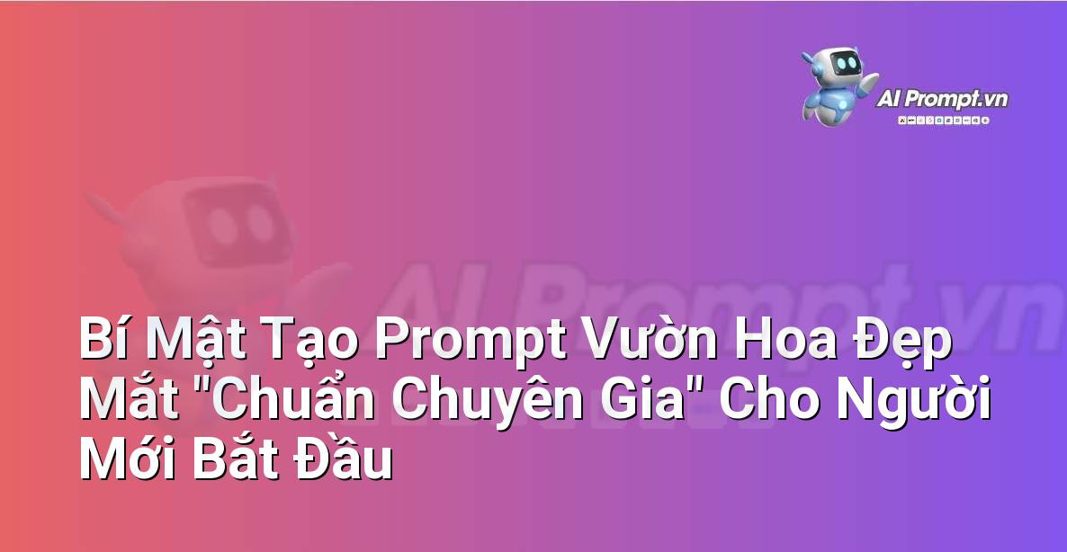 Bí Mật Tạo Prompt Vườn Hoa Đẹp Mắt “Chuẩn Chuyên Gia” Cho Người Mới Bắt Đầu