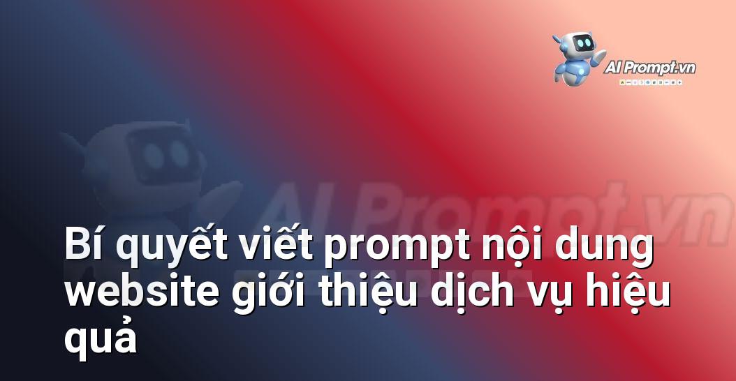 Bí quyết viết prompt nội dung website giới thiệu dịch vụ hiệu quả