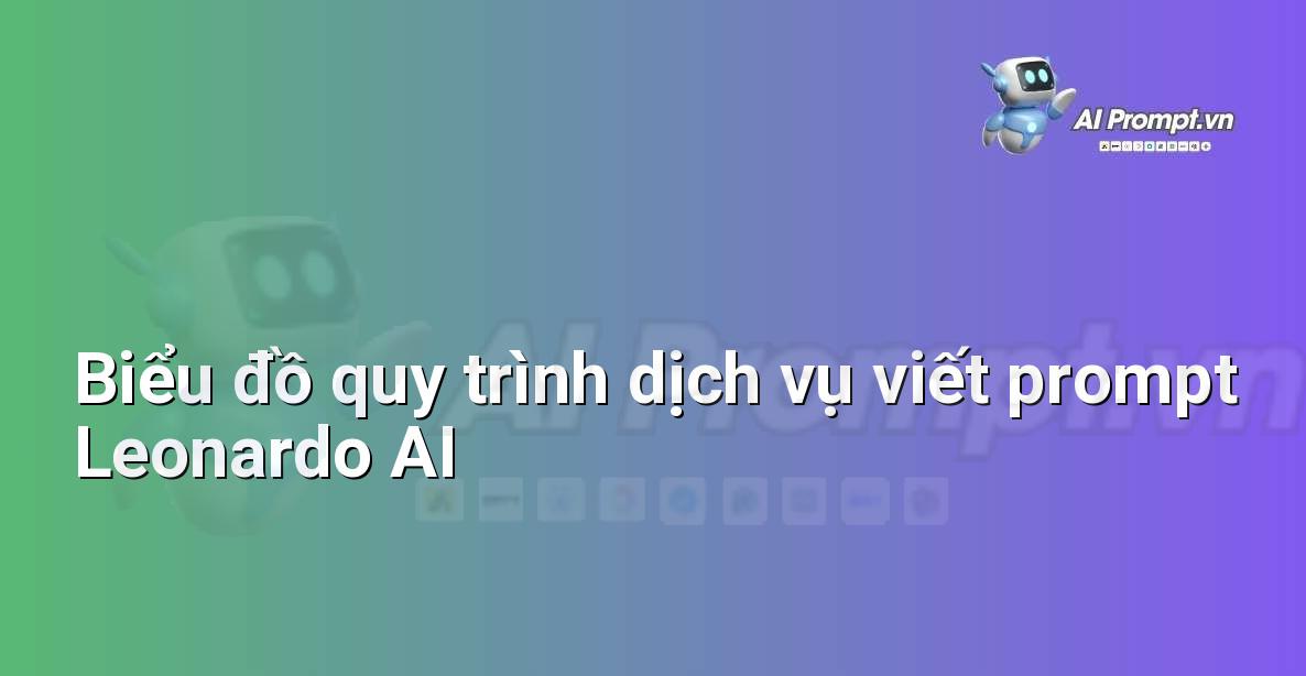 Biểu đồ trình bày các bước trong quy trình cung cấp dịch vụ viết prompt Leonardo AI