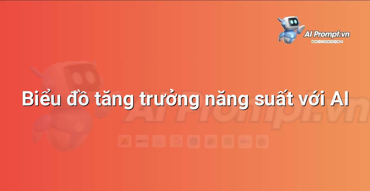 Biểu đồ đường thể hiện sự gia tăng năng suất theo thời gian khi sử dụng AI