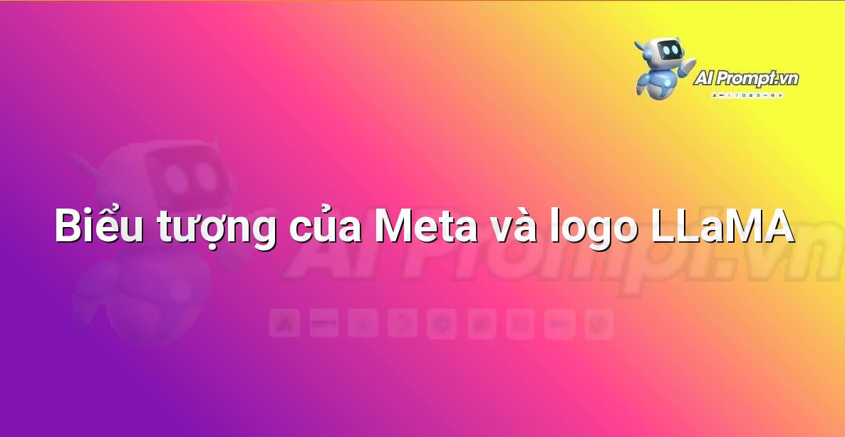 Logo Meta và biểu tượng LLaMA, tượng trưng cho mô hình ngôn ngữ nguồn mở