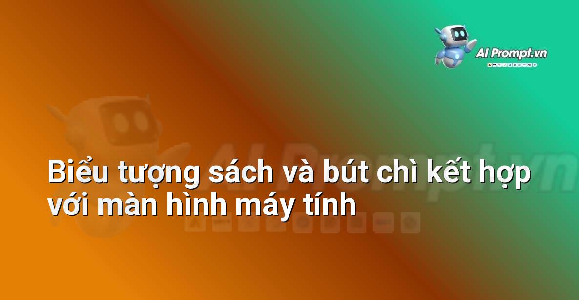Một biểu tượng cách điệu kết hợp giữa hình ảnh một cuốn sách mở, một cây bút chì và các biểu tượng công nghệ như màn hình máy tính và bóng đèn