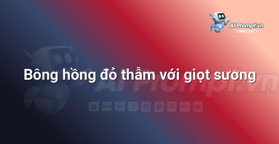 Hình ảnh cận cảnh một bông hồng nhung đỏ với những giọt sương