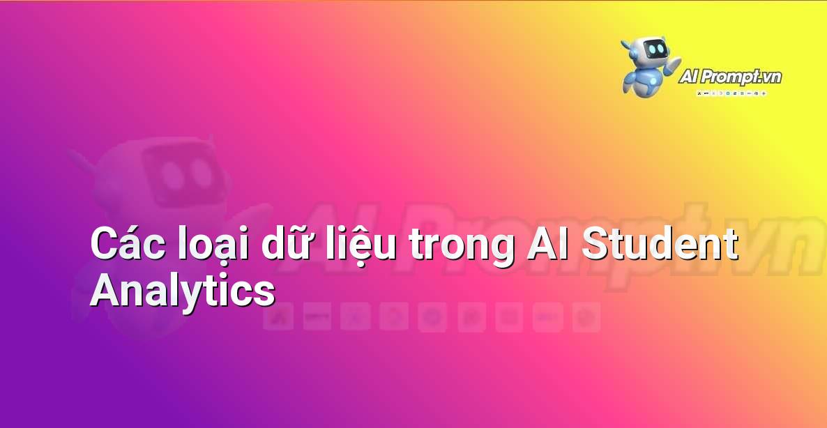 Biểu tượng các nguồn dữ liệu khác nhau mà AI Student Analytics sử dụng: Sổ điểm, Nền tảng học tập trực tuyến, Khảo sát, Lịch sử tương tác