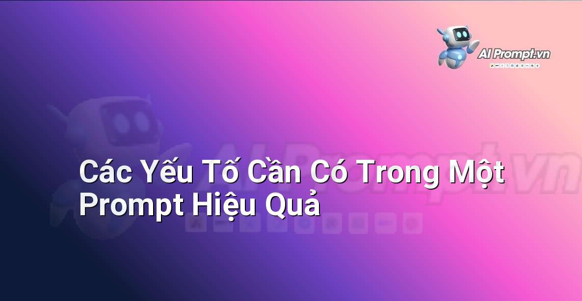Biểu đồ phân tích các yếu tố quan trọng của một prompt tạo nhân vật hoạt hình