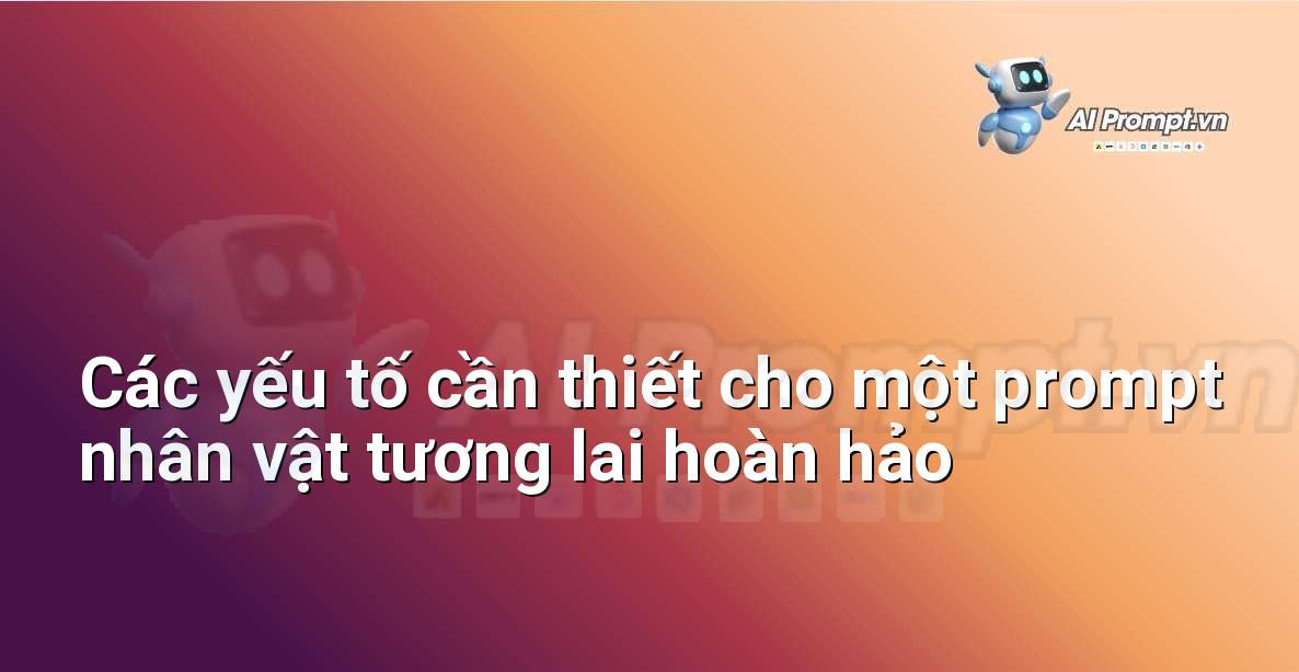 Biểu đồ liệt kê các yếu tố quan trọng để tạo prompt nhân vật AI