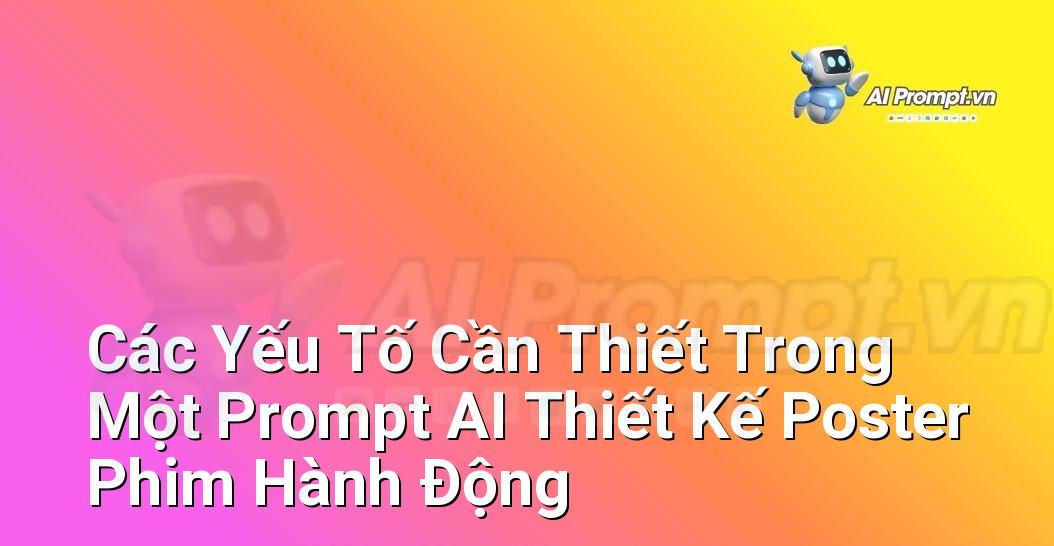Liệt kê các thành phần quan trọng của một prompt AI để thiết kế poster phim hành động, bao gồm chủ đề, nhân vật, bối cảnh, phong cách hình ảnh, màu sắc, bố cục và kiểu chữ.