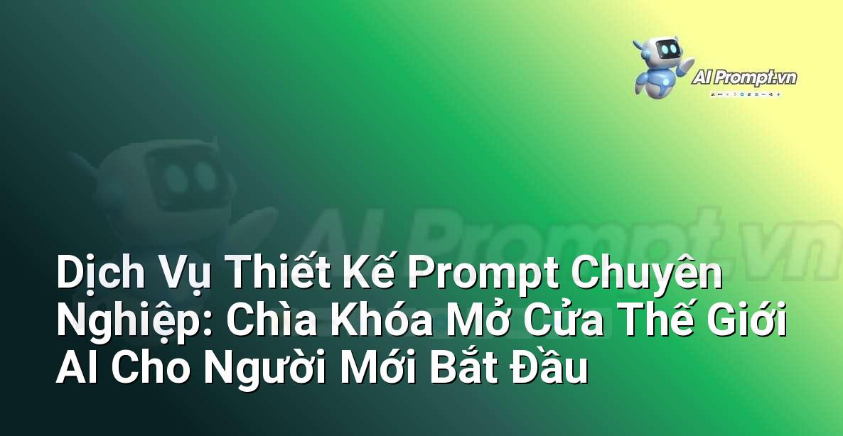 Dịch Vụ Thiết Kế Prompt Chuyên Nghiệp: Chìa Khóa Mở Cửa Thế Giới AI Cho Người Mới Bắt Đầu