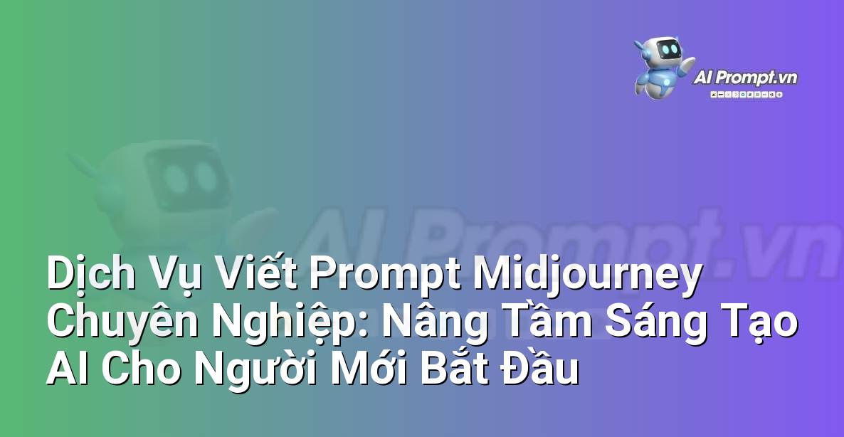 Dịch Vụ Viết Prompt Midjourney Chuyên Nghiệp: Nâng Tầm Sáng Tạo AI Cho Người Mới Bắt Đầu