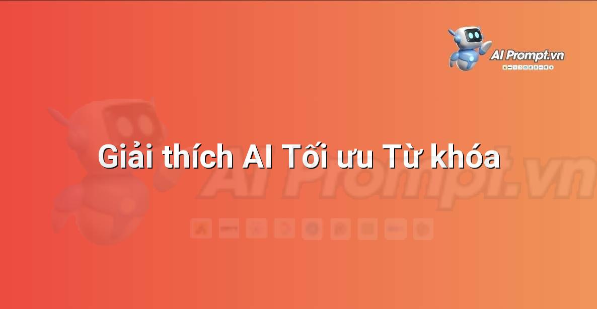 Hình ảnh minh họa sự kết nối giữa AI và tối ưu từ khóa, bao gồm các biểu tượng về trí tuệ nhân tạo, phân tích dữ liệu và biểu đồ xếp hạng