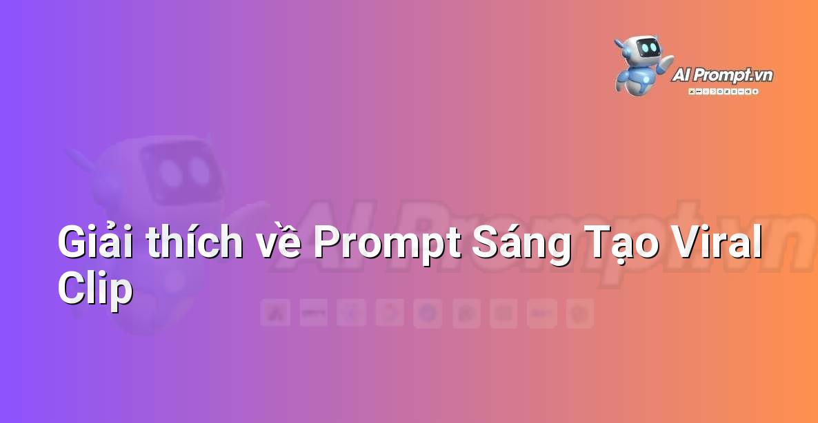 Minh họa khái niệm về prompt sáng tạo cho video viral, với các biểu tượng ý tưởng, lan truyền và máy quay