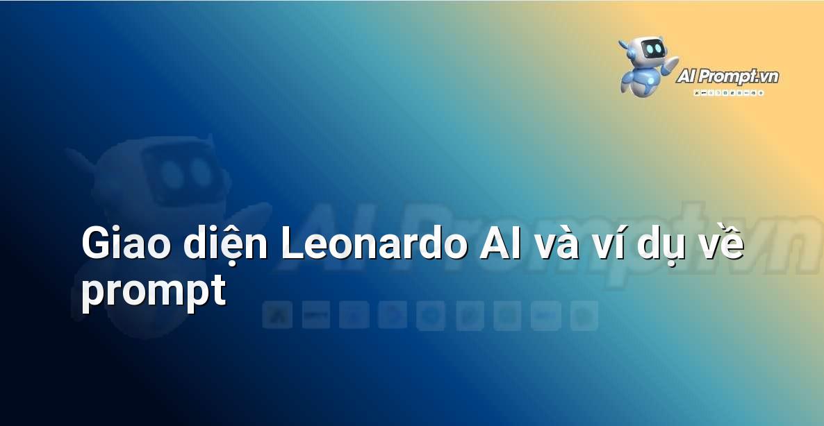 Giao diện chính của nền tảng Leonardo AI với mục nhập prompt và các tùy chọn cài đặt