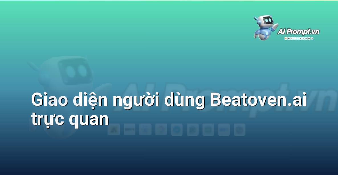 Giao diện người dùng của nền tảng Beatoven.ai hiển thị các tùy chọn chọn thể loại, tâm trạng và cường độ âm nhạc.