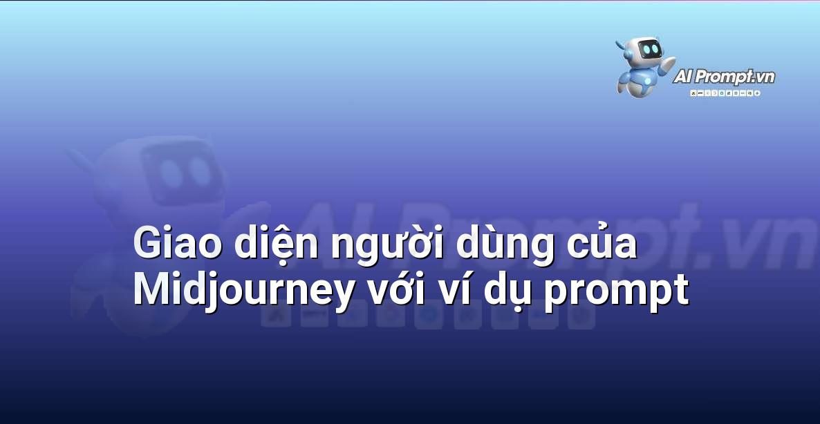 Chụp màn hình giao diện dòng lệnh Discord của Midjourney, hiển thị một prompt mẫu và kết quả hình ảnh