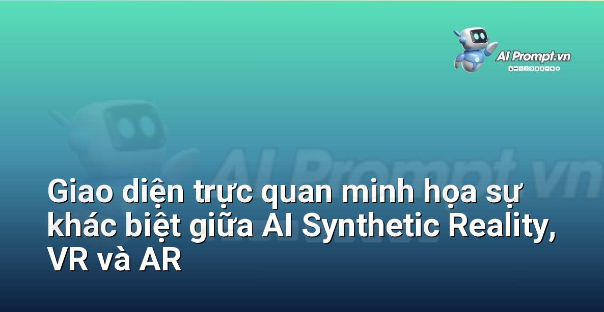 Minh họa trực quan sự khác biệt giữa AI Synthetic Reality, Thực tế ảo và Thực tế tăng cường, cho thấy ASR tạo ra thế giới hoàn toàn mới
