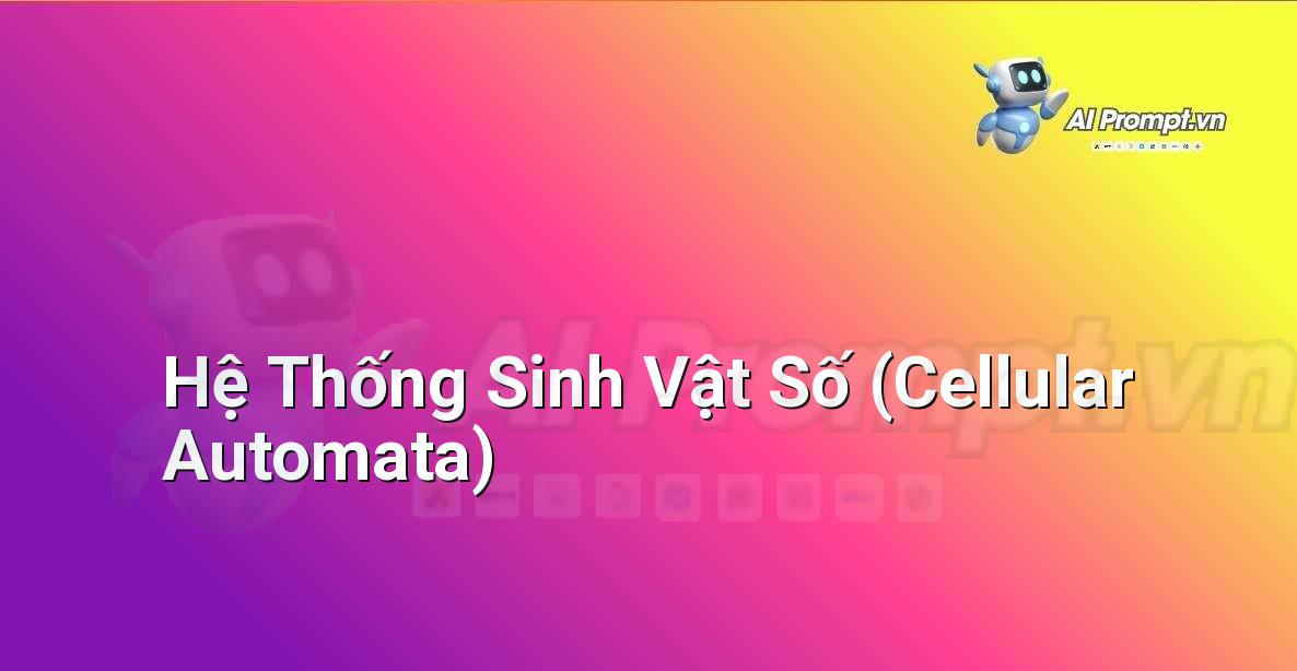 Prompt: Hệ Thống Sinh Vật Số (Cellular Automata) – Nghệ thuật tạo sinh (Generative Art) – AI Sáng tạo & Nghệ thuật