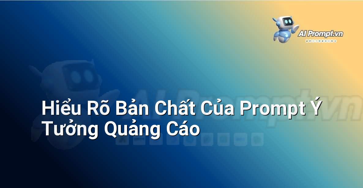 Minh họa một người đang suy nghĩ về ý tưởng quảng cáo với các biểu tượng sáng tạo xung quanh