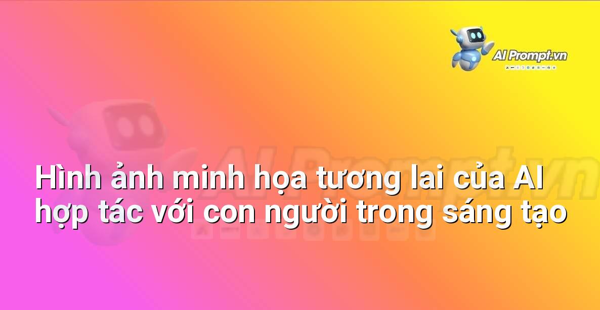 Hình ảnh trừu tượng, hiện đại thể hiện sự tương tác giữa con người và các yếu tố kỹ thuật số của AI, mang lại cảm giác về sự hợp tác và tương lai sáng lạn trong lĩnh vực sáng tạo