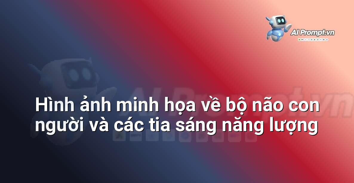 Mô hình 3D của bộ não con người với các luồng ánh sáng xanh và tím tỏa ra, thể hiện hoạt động tư duy và nhận thức