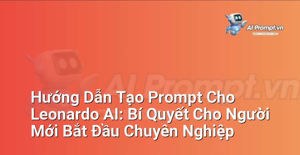 Hướng Dẫn Tạo Prompt Cho Leonardo AI: Bí Quyết Cho Người Mới Bắt Đầu Chuyên Nghiệp