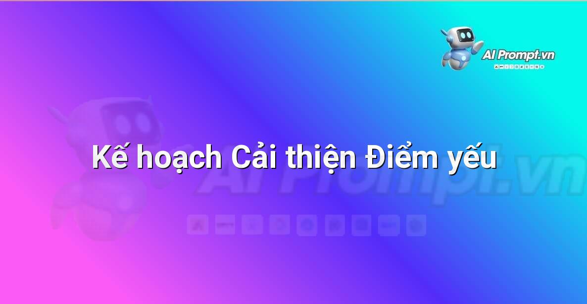 Prompt: Kế hoạch Cải thiện Điểm yếu – AI trong Hỗ trợ Học tập Cá nhân – AI Giáo dục