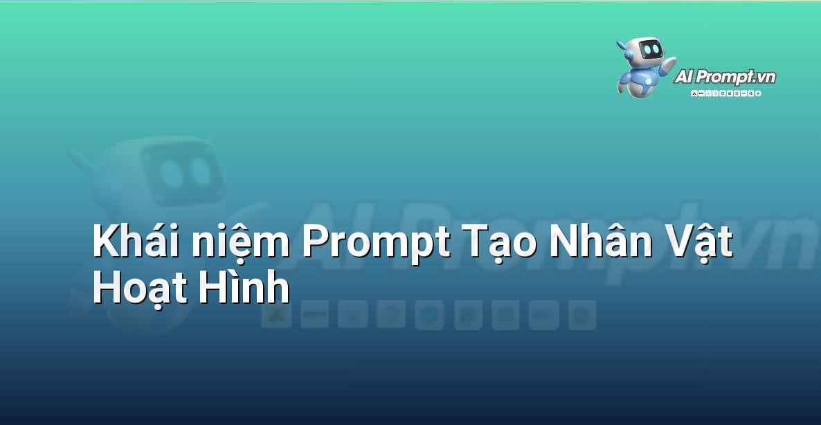 Minh họa khái niệm prompt tạo nhân vật hoạt hình với các yếu tố văn bản và hình ảnh