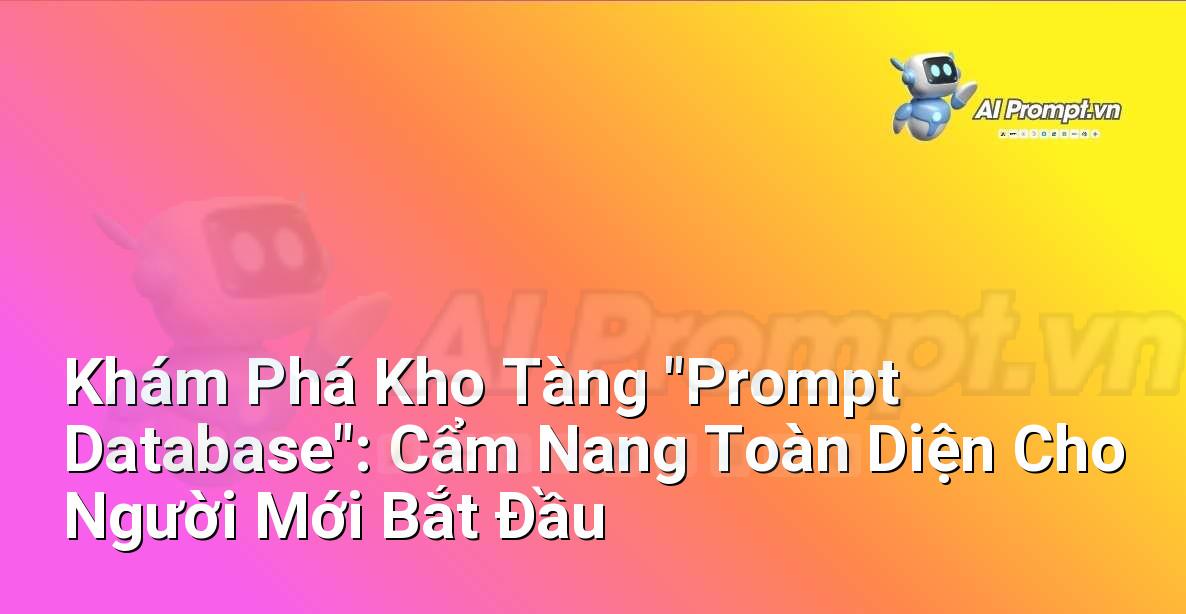 Khám Phá Kho Tàng “Prompt Database”: Cẩm Nang Toàn Diện Cho Người Mới Bắt Đầu
