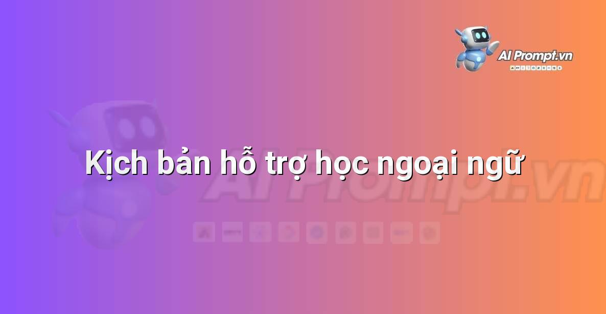 Prompt: Kịch bản hỗ trợ học ngoại ngữ – Trợ lý ảo/Chatbot giáo dục – AI Giáo dục