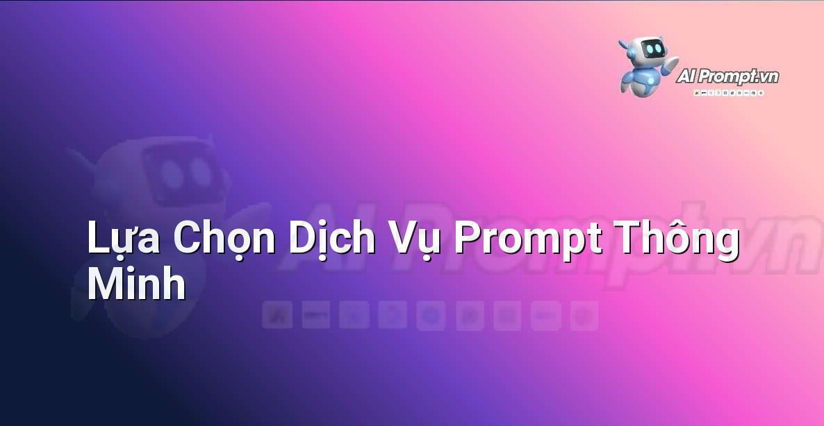 Biểu đồ so sánh các loại dịch vụ prompt với các ưu và nhược điểm, cùng với các yếu tố cần cân nhắc khi lựa chọn