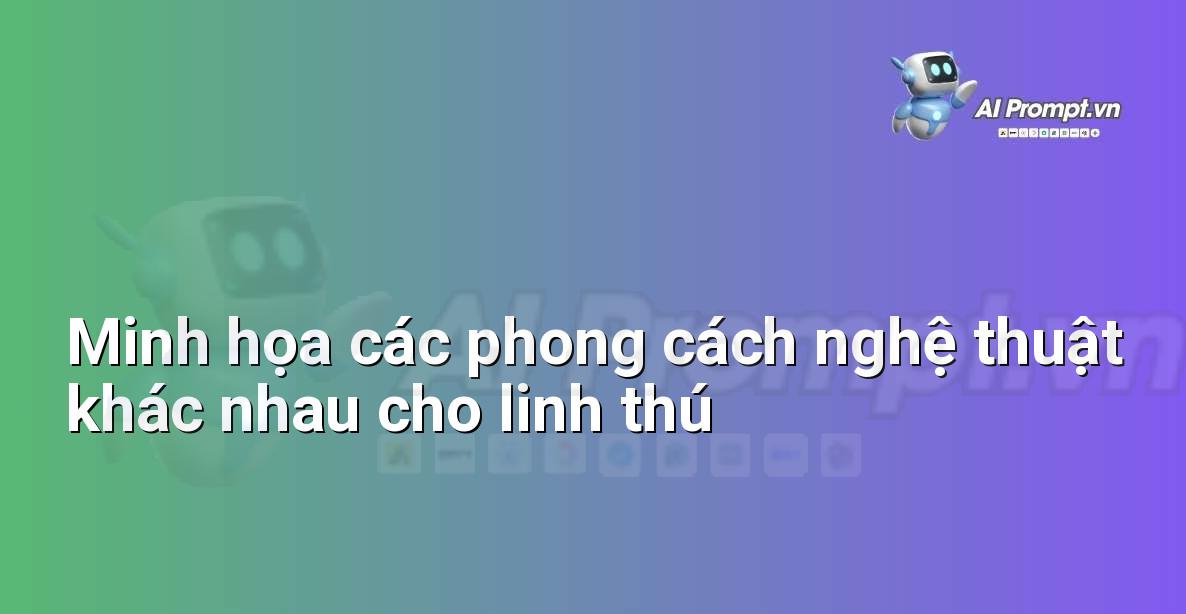 So sánh các avatar linh thú được tạo ra với các phong cách nghệ thuật khác nhau: hoạt hình, siêu thực, tranh sơn dầu