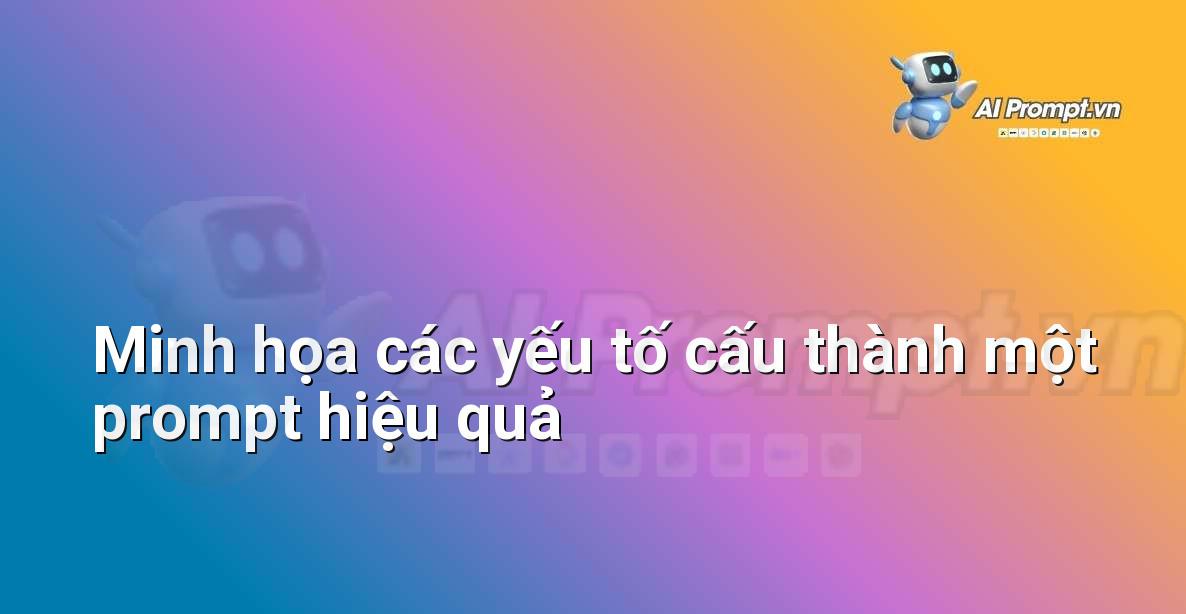 Biểu đồ với các mũi tên kết nối các yếu tố như: ngữ cảnh, vai trò, mục tiêu, định dạng, giọng điệu.