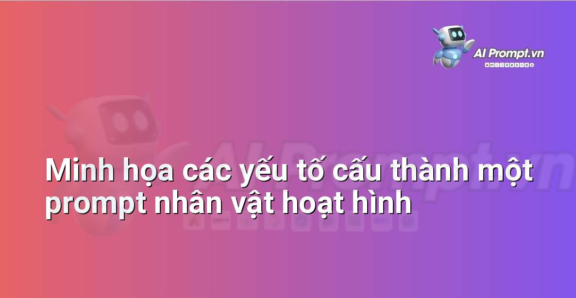 Biểu đồ trực quan minh họa các thành phần của prompt: phong cách, ngoại hình, trang phục, cảm xúc, môi trường.