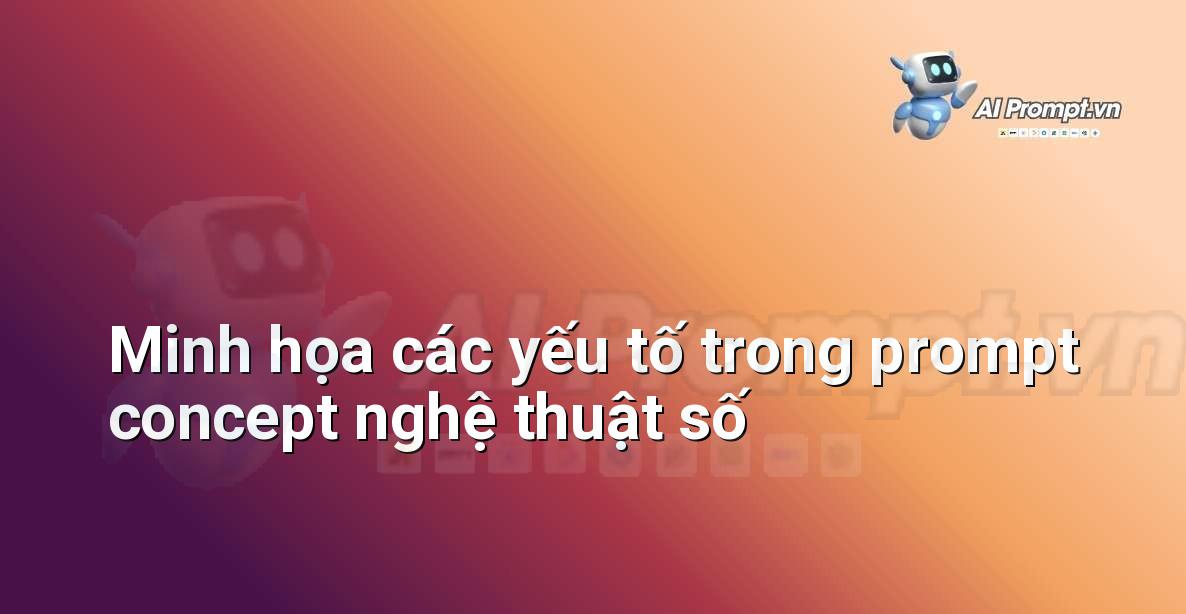 Hình ảnh minh họa các từ khóa khác nhau như chủ thể, bối cảnh, phong cách, màu sắc được sắp xếp thành một cấu trúc prompt