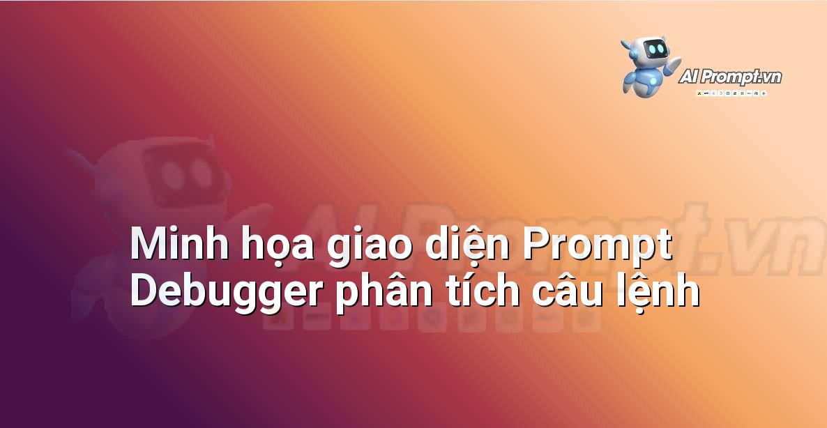 Giao diện trực quan của một công cụ Prompt Debugger đang phân tích câu lệnh AI với các chỉ báo lỗi và gợi ý