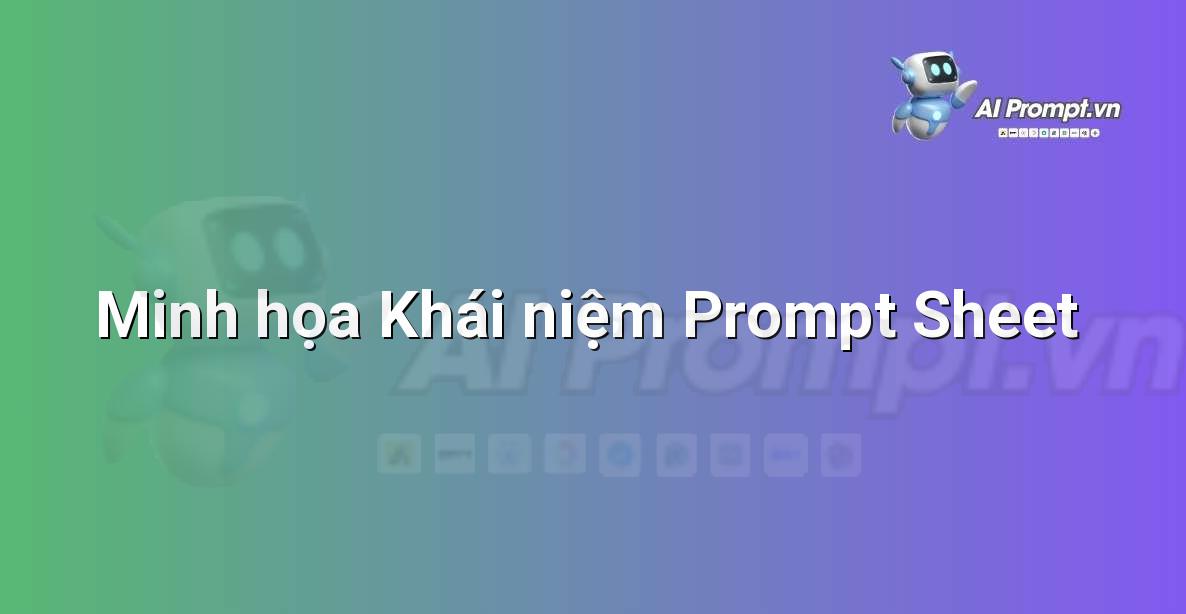 Hình ảnh trực quan minh họa một bảng hướng dẫn (prompt sheet) với các mục như "Nhiệm vụ", "Ngữ cảnh", "Định dạng mong muốn" dành cho người mới bắt đầu sử dụng AI.
