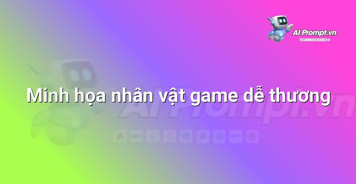Hình ảnh minh họa một loạt nhân vật game cho trẻ em với phong cách hoạt hình dễ thương.