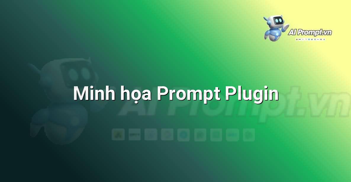 Biểu đồ minh họa cách Prompt Plugin kết nối người dùng với AI để thực hiện các tác vụ, kèm theo các biểu tượng đại diện cho chức năng của plugin