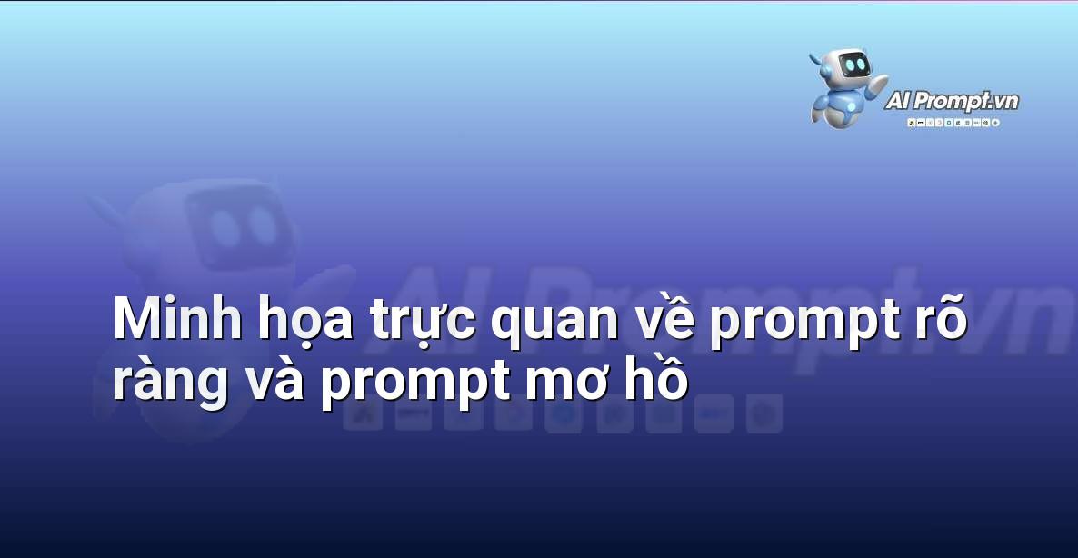 Hai hình ảnh minh họa: Một bên là hình ảnh một chiếc đèn pin chiếu sáng một điểm, tượng trưng cho prompt rõ ràng. Bên kia là mực nước chảy lan ra vô định, tượng trưng cho prompt mơ hồ.