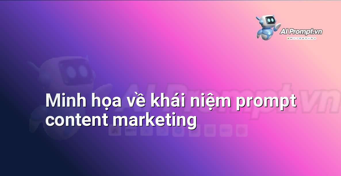 Hình ảnh minh họa cho thấy luồng làm việc của việc sử dụng AI và các prompts để tạo nội dung marketing