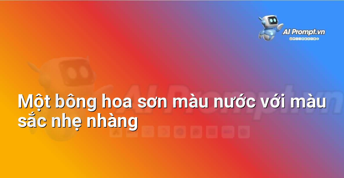 Bức tranh màu nước vẽ một bông hoa duy nhất với các tông màu pastel nhẹ nhàng và đường nét cọ mềm mại