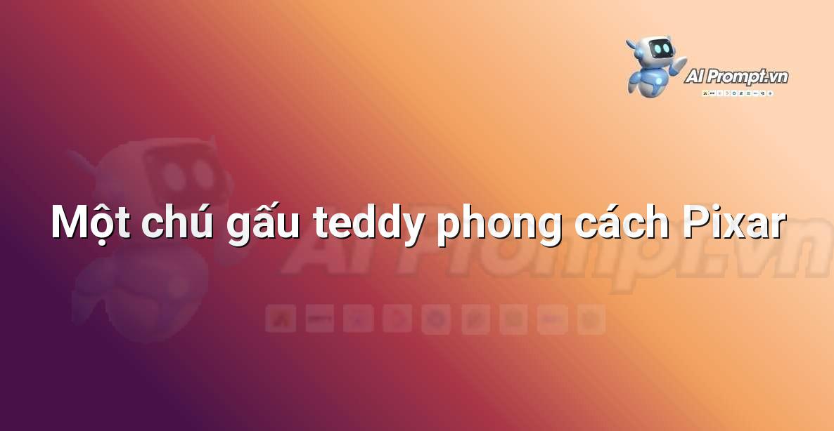 Một chú gấu teddy hoạt hình, với các chi tiết mềm mại, bộ lông xù và biểu cảm đáng yêu, đội chiếc mũ len nhỏ