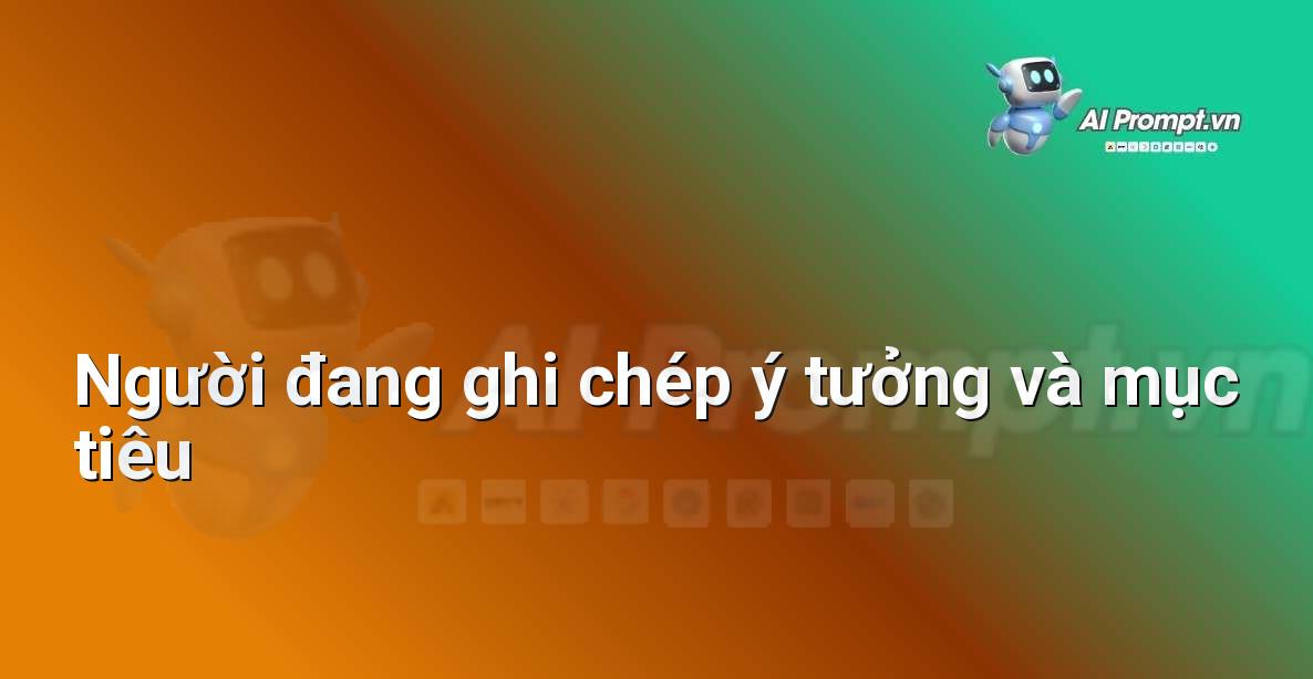 Hình ảnh một người ngồi bàn làm việc, xung quanh là giấy ghi chú và cây bút, thể hiện quá trình xác định mục tiêu brainstorm