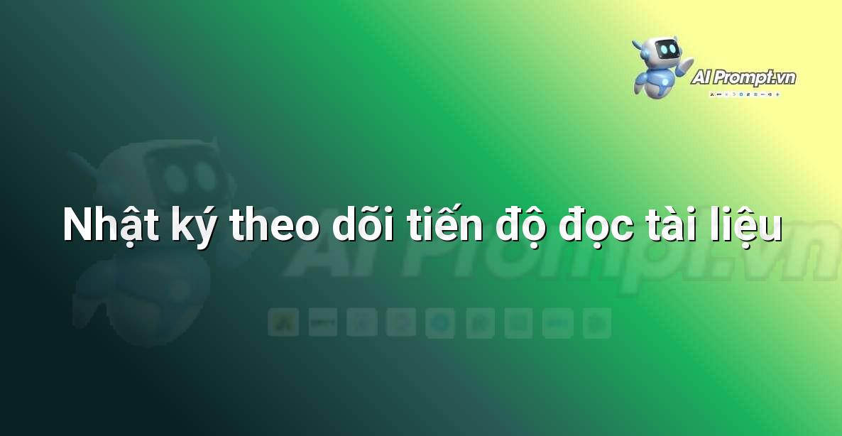 Prompt: Nhật ký theo dõi tiến độ đọc tài liệu – AI trong Hỗ trợ Học tập Cá nhân – AI Giáo dục